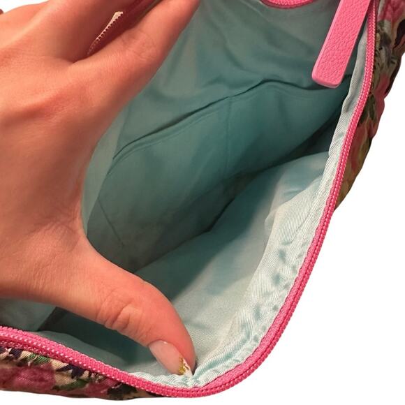 VERA BRADLEY Floral Pink and Green Quilted Crossbody Bag - Picture 5 of 7